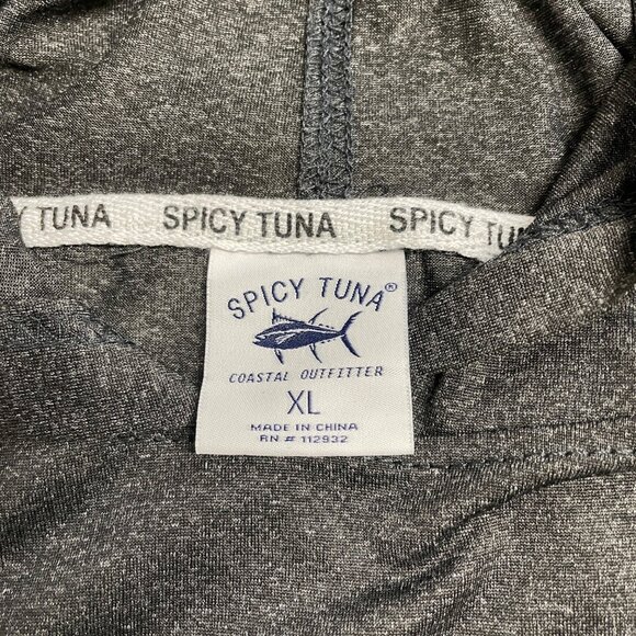 SPICY TUNA HOODIE CLEARWATER BEACH STAY SALTY SZ XL HEATHERED CASUAL LIGHTWEIGHT - Picture 5 of 9